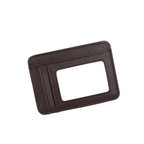 Flache Geldbörse Kartenetui, 2 Stück Premium Kunstleder RFID-Blocker Slim Geldbeutel Kreditkartenetui, mit ID-Fenster und Schnellzugriff-Fach, für Herren Damen, Mehrfarbig von PEOAVRU
