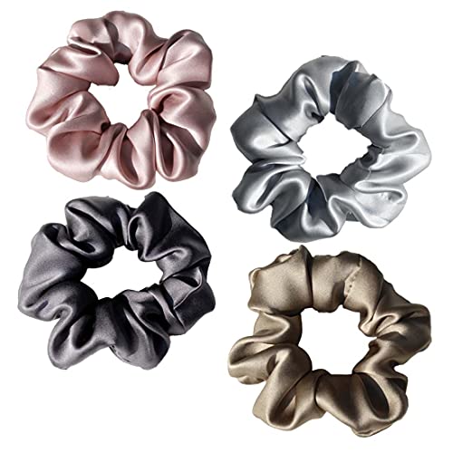 Haargummis aus 100 % reiner 19 Momme Maulbeerseide, weiche Schlaf-Haargummis, Seiden-Brokat, für Damen und Mädchen von PEONNYT