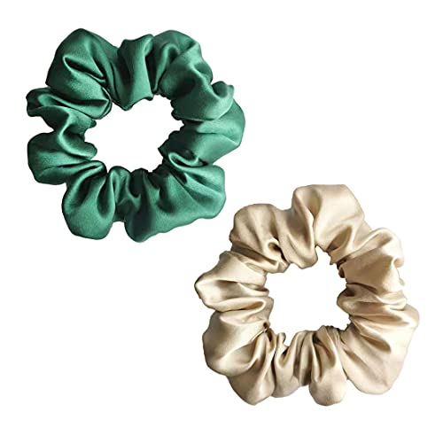 Haargummis aus 100 % reiner 19 Momme Maulbeerseide, weiche Schlaf-Haargummis, Seiden-Brokat, für Damen und Mädchen von PEONNYT