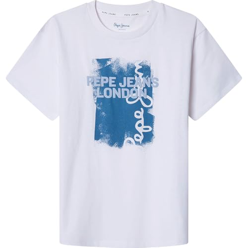 Pepe Jeans Jungen Alex T-Shirt, Weiß (Weiß), 16 Jahre von Pepe Jeans
