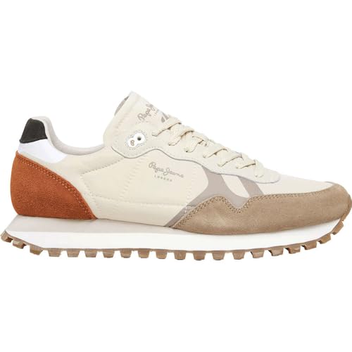 PEPE JEANS Herren Brit-on Master M Sneak, Brown Sand Beige, 44.5 EU von PEPE JEANS
