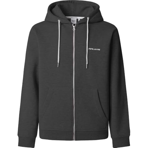 Pepe Jeans Herren Damian Zip Sweatshirt, Schwarz, S von Pepe Jeans