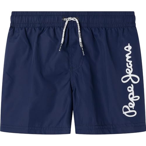 Pepe Jeans Jungen Logo Swimshort Shorts, Blau (Marineblau), 12 Jahre von Pepe Jeans