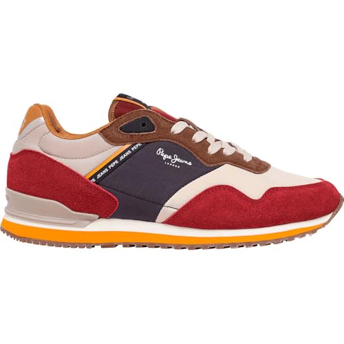 Pepe Jeans Herren London Link M Sneak, Rot Rot Dahlie Rot, 42 EU von Pepe Jeans