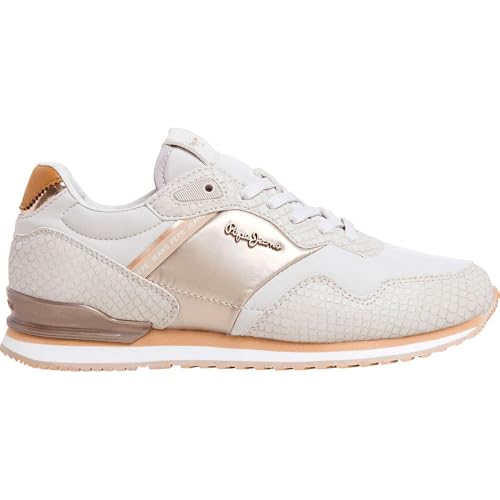 Pepe Jeans Damen London Mix W Sneak, Beige Whitewash White, 42 EU von Pepe Jeans
