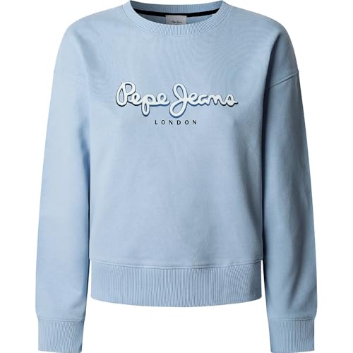 Pepe Jeans Damen Maddy Sweatshirt, blau, L von Pepe Jeans