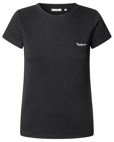 Pepe Jeans Damen Merida T-Shirt, Schwarz (Schwarz), XL Pepe Jeans Damen Merida T-Shirt, Schwarz (Schwarz), XL von Pepe Jeans