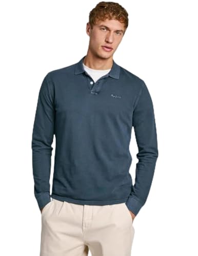 Pepe Jeans Herren New Oliver Gd Ls Polo, Blau (Dulwich Blue), XXL von Pepe Jeans