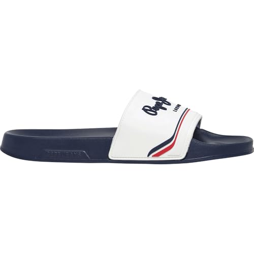 Pepe Jeans Herren Slider Origin M Schuhe, weiß, 43 EU von Pepe Jeans