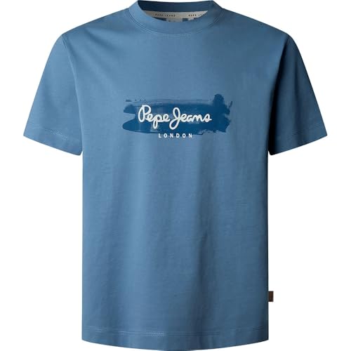 Pepe Jeans Herren Picthon T-Shirt, Blau (Stahlblau), XL von Pepe Jeans