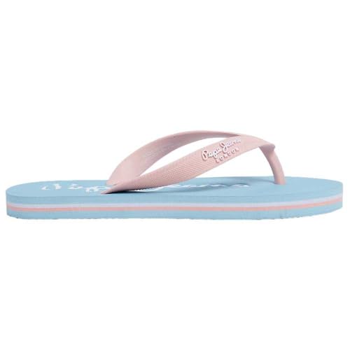 Pepe Jeans Mädchen Bay Beach Brand G Flip-Flop, Blau (Hellblau), 1,5 von Pepe Jeans