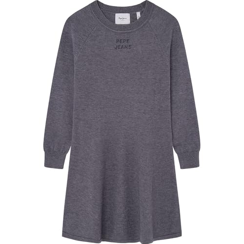 Pepe Jeans Mädchen Wandie Kleid, Grau (Dunkelgrau meliert), 16 Jahre von Pepe Jeans