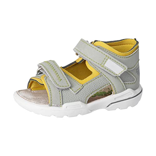 PEPINO Ricosta Jungen Sandalen BENTO,Kinderschuhe,WMS:Mittel,waschbar,Klettverschluss,Kinderschuhe,Sommerschuhe,eukalyptus/gelb (530),24 EU von PEPINO