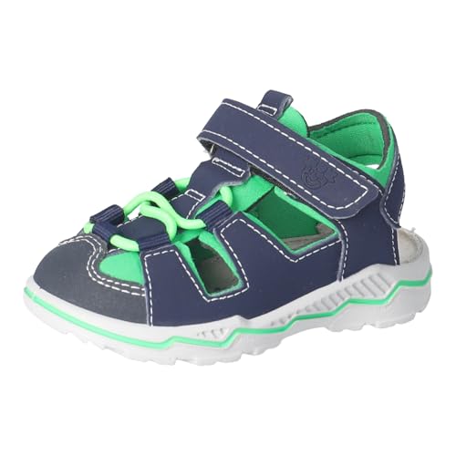 RICOSTA Jungen Sandalen Gery, Kinder Lauflernschuhe, Weite: Mittel, waschbar, Outdoorsandalen, Klettverschluss, Nautic/neongrün (180), 27 EU von RICOSTA