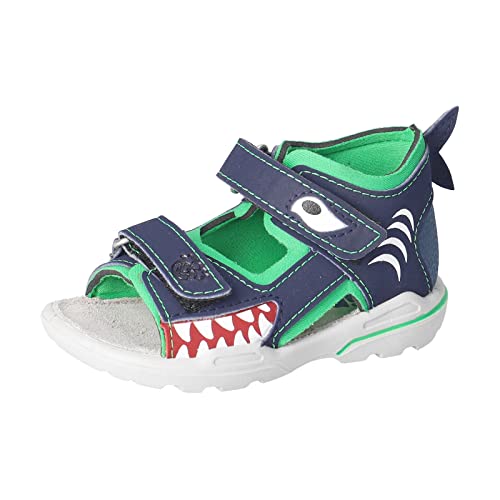 PEPINO Ricosta Jungen Sandalen SHARKI,Kinderschuhe,WMS:Mittel,Freizeitschuhe,offene Schuhe,Strandschuhe,Kids,Nautic/neongrün (170),28 EU von PEPINO