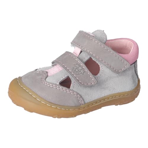 RICOSTA Mädchen Kletthalbschuhe EBI, Baby und Kleinkinder Lauflernschuhe, Weite: Mittel, lose Einlage, Klettschuhe, Sneaker, Graphit/rosa (450), 19 EU von RICOSTA