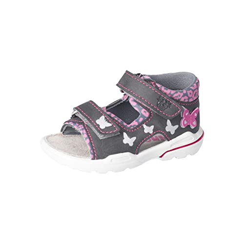 PEPINO Ricosta Mädchen Sandalen Franky,Kinderschuhe,WMS:Mittel,Halbschuhe,Klettverschluss,Kids,Kinderschuhe,Grigio/grau/rosada (480),24 EU von PEPINO