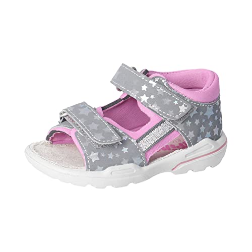 PEPINO Ricosta Mädchen Sandalen KAIA,Kinderschuhe,WMS:Mittel,Halbschuhe,Klettverschluss,Kinderschuhe,Graphit/rosada (450),22 EU von PEPINO