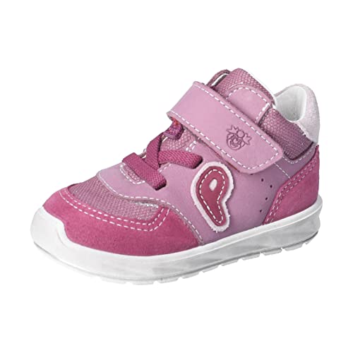 PEPINO Ricosta Mädchen Stiefel Pino,Kinder Boots,WMS:Weit,lose Einlage,Booties,Kinderschuhe,Klettstiefel,Leder,Fuchsia/Purple (340),25 EU von PEPINO