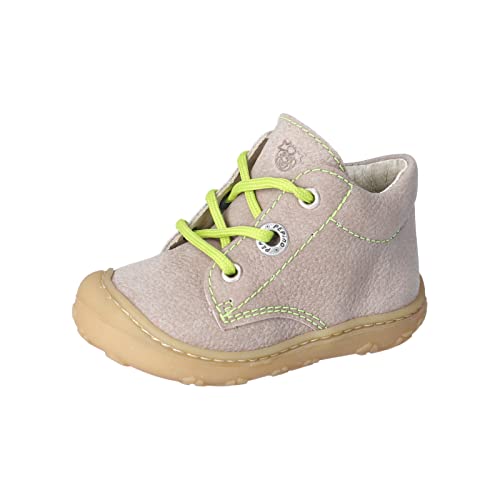 PEPINO Ricosta Mädchen und Jungen Stiefel Cory,Kinder Boots,WMS:Mittel,lose Einlage,terracare,nachhaltig,Booties,kies/Neongelb (660),18 EU von PEPINO