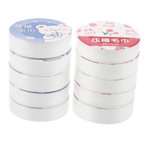 PEPLAYTAL 10 Stück Einweg Komprimierte Handtücher Mini Reise Waschhandtücher aus Pflanzenfasern Tragbare Tischhandtücher für Gesicht Bad Spa Outdoor Gebrauch von PEPLAYTAL