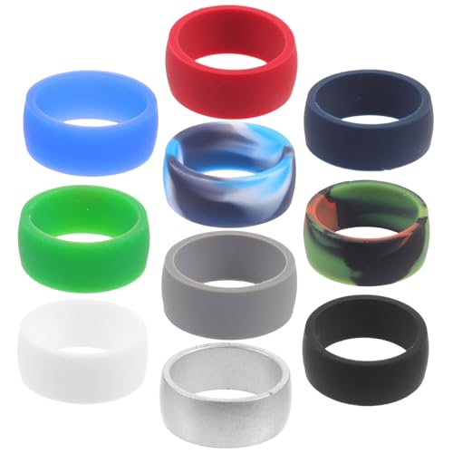 PEPLAYTAL 10 Stück Silikonringe Herren Damen Weiche Hautfreundliche Sport Ringe Fitness Outdoor Schutz Ringe Flexibel Geeignet Fingerstärkung von PEPLAYTAL