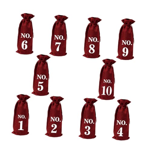 PEPLAYTAL 10 Stück Teiliges Jute Weinbeutel Mehrfarbig Wiederverwendbar mit Kordelzug Für Weinflaschen Geschenkbeutel Party Favor Weihnachten Hochzeit von PEPLAYTAL