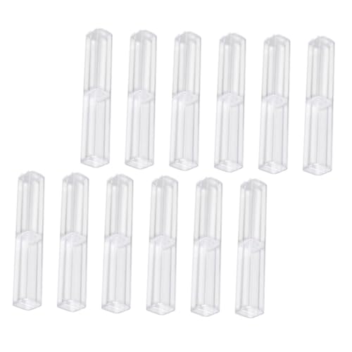 PEPLAYTAL 12 Stück Transparentes Rechteckiges Tragbares Stifteetui Leichte Langlebige Aufbewahrungsbox für Schüler Schützt Stifte vor Verschmutzung und Beschädigung Handlich für Rucksack von PEPLAYTAL