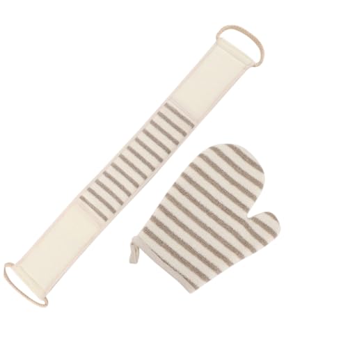 PEPLAYTAL 1satz Peeling-handschuh Und Tuch Aus Flachs Exfolierende Badetücher Für Hautreinigung Geeignet Für Arme Beine Und Rücken Für Erfrischendes Duscherlebnis von PEPLAYTAL