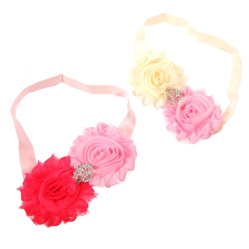 PEPLAYTAL 1paar Mädchen Blumen Haarband Elastische Kopfbedeckung Für Neugeborene Haarschmuck Für Kleinkinder Geschenkset Für Frischgebackene Eltern Stilvolle Haaraccessoires Für von PEPLAYTAL