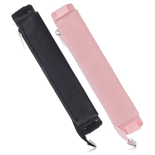 PEPLAYTAL 2 Elastisches Federmäppchen mit Reißverschluss Teiliges in Schwarz und Leichtes Stiftemäppchen für Bürobedarf Organizer für Notizbücher und Planer Praktisch und Sicher für von PEPLAYTAL