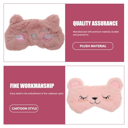PEPLAYTAL 2 Stück Plüsch Schlafmasken Cartoon Tier Motiv Weiche Lichtblockierend Augenmaske für Damen Herren Komfortabel Waschbar von PEPLAYTAL