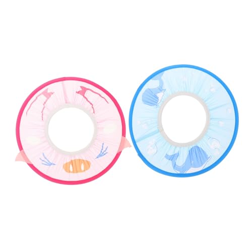 PEPLAYTAL 2 Stück Teiliges Verstellbares Duschhauben Wasserdichte Haarwaschmütze mit Ohrenschutz Schützende Badehaube für Junge Mädchen Geeignet für Duschen Haarewaschen und Haarschnitt von PEPLAYTAL