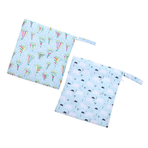 PEPLAYTAL 2 Stück Wickeltasche Mit -nassbeutel Aus Stoff wasserdichte Beutel Kleine Nasse Trockentasche Nasser Trockenbeutel Tragbar Windel Wasserschutzbeutel Flaches Tuch von PEPLAYTAL