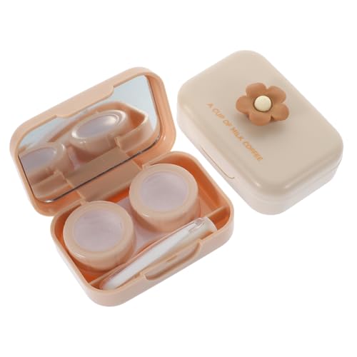 PEPLAYTAL 2sätze Kontaktlinsenbehälter Süßes Kontaktlinsenbehälter Behälter Kleiner Kontaktlinsenhalter Kontaktlinsen-Organizer Linsenbehälter Dekorative Kontaktlinsenbox Kontaktlinsen-aufbe von PEPLAYTAL