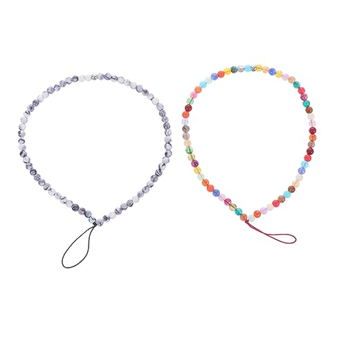 PEPLAYTAL 2Stücke Farbige Perlen Handy Lanyards Telefon Ketten Leichtes Mobiltelefon Handgelenkband für Elektronikzubehör Schlüssel für Damen PEPLAYTAL 2Stücke Farbige Perlen Handy Lanyards Telefon Ketten Leichtes Mobiltelefon Handgelenkband für Elektronikzubehör Schlüssel für Damen von PEPLAYTAL