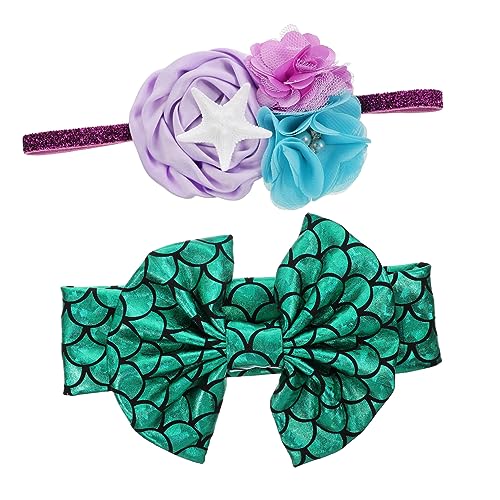 PEPLAYTAL 2stücke Sea Star Dekorative Stirnband Elastizität Kopfbedeckung Für Mädchen Stirnband Mit Schleifen Und Sternen Haar-accessoire Junge Mädchen von PEPLAYTAL