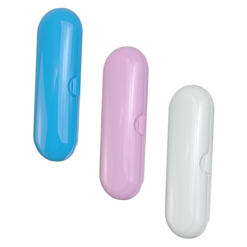 PEPLAYTAL 3 Stück Elektrische Zahnbürsten Reiseetui aus Langlebigem PP Material Tragbarer Wiederverwendbarer Organizer für Elektrische Zahnbürste und Bürstenköpfe Schützend Platzsparend für von PEPLAYTAL