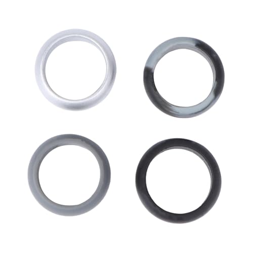 PEPLAYTAL 4 STÜCKE Teiliges Flexibel Sporttauglich Unisex Fitnessringe in Camouflage Schwarz Dunkelgrau Silber als Ersatz für Eheringe Beim Training von PEPLAYTAL