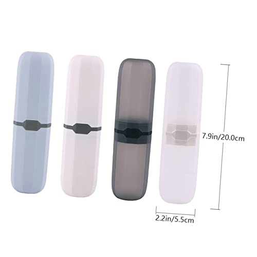 PEPLAYTAL 4 Stück Teiliges Tragbares Reise Zahnbürsten und Zahnpasta Aufbewahrungsset Langlebiger Kunststoff Leicht Vielseitig als Becher Nutzbar Geeignet für Camping Geschäftsreise und von PEPLAYTAL