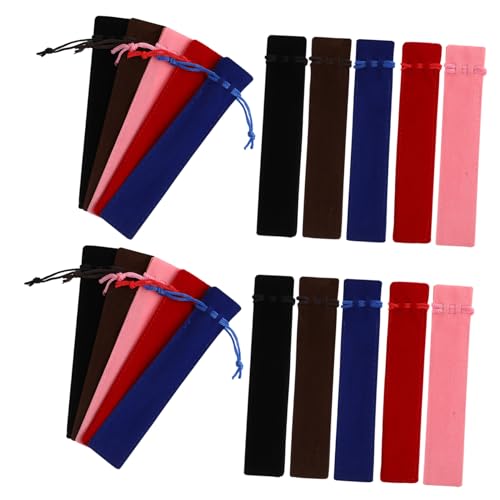 PEPLAYTAL 50 Stück Fleece -Stiftbeutel Stiftverpackungstasche tragbares federmäppchen Stiftorganisator Stifthülle mit Kordelzug Lehrer Bleistifthalter Aufbewahrungstaschen für Stifte Flanell von PEPLAYTAL