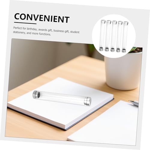 PEPLAYTAL 6 Stück Teiliges Transparentes Acryl Stifteetui Stabile Kugelschreiber Bleistiftaufbewahrung Klarer Federmäppchen Behälter Vielseitig für Schule Büro und Geschenke von PEPLAYTAL