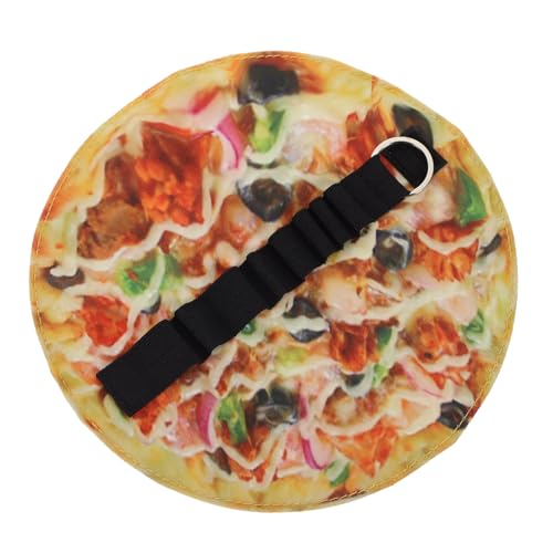 PEPLAYTAL Canvas Federmäppchen mit Pizzamuster Roll up Bleistifttasche aus Segeltuch Pinsel Stiftehalter mit Fächern Praktisch und Leicht für Schule und Künstlerbedarf von PEPLAYTAL