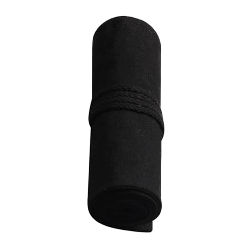 PEPLAYTAL Großes Canvas Federmäppchen mit Fächern Rollbar und Tragbar Stilvoller Stifthalter aus Segeltuch für Buntstifte Marker Pinsel und Gelstifte für Künstler und Schüler von PEPLAYTAL