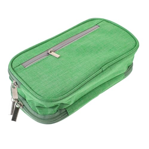 PEPLAYTAL Großes Federmäppchen mit DREI Fächern Dreischichtiges Leichtes Stiftesäckchen Großer Stauraum für Stifte Lineal und Bürobedarf Tragbare Schreibwaren Aufbewahrungstasche für Schule von PEPLAYTAL