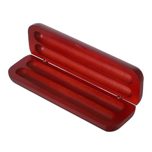 PEPLAYTAL Holz Stiftebox mit Doppel Schlitz Nahtlos Polierte Oberfläche Natürliche Holzstruktur Eleganter Füllfederhalter Organizer für Büro Studium und Reise Schützt Zwei Schreibgeräte von PEPLAYTAL