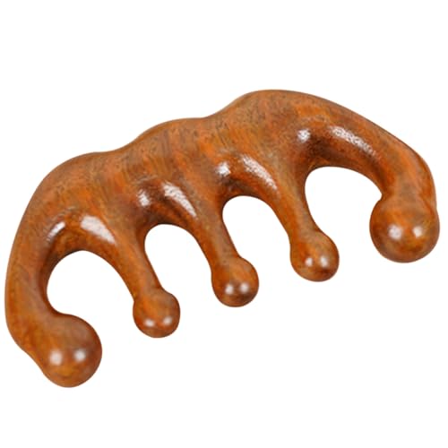 PEPLAYTAL Holzkamm mit Breiten Zähnen Kopfhaut Akupressur Massagekamm aus Grünem Sandelholz Tragbarer Leichter Kamm zur Entspannung und Haarentwirrung für Damen und Herren von PEPLAYTAL