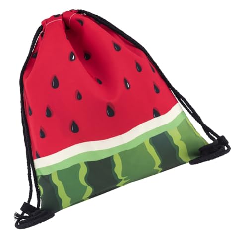 PEPLAYTAL Kordelzug Rucksack Wassermelone Leichter Oxford Stoff Sporttasche Multifunktionale Aufbewahrung für Mädchen für Reisen Freizeit und Outdoor Aktivitäten von PEPLAYTAL