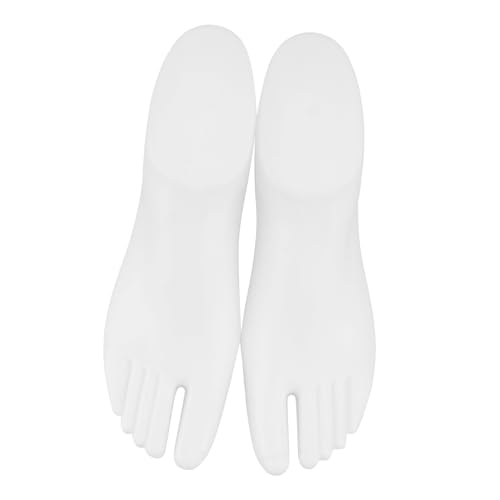 PEPLAYTAL Kunststoff Damen Fußmodell Realistisches Female Feet Mold Stabiler Schuhhalter für Schuhe Sandalen Socken Weiß Praktisches Display für Schuhpräsentation von PEPLAYTAL