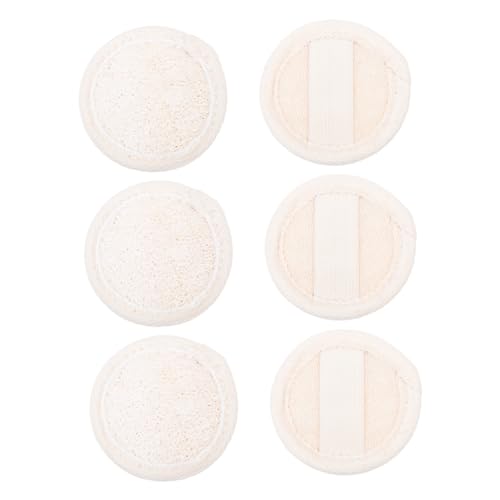 PEPLAYTAL Luffa Gesichtsreinigungspads Satz Wiederverwendbare Make up Entferner Pads Sanfte Gesichtsreinigungsschwämme 6,5cm Für Empfindliche Haut Zum Peelen Und Reinigen von PEPLAYTAL